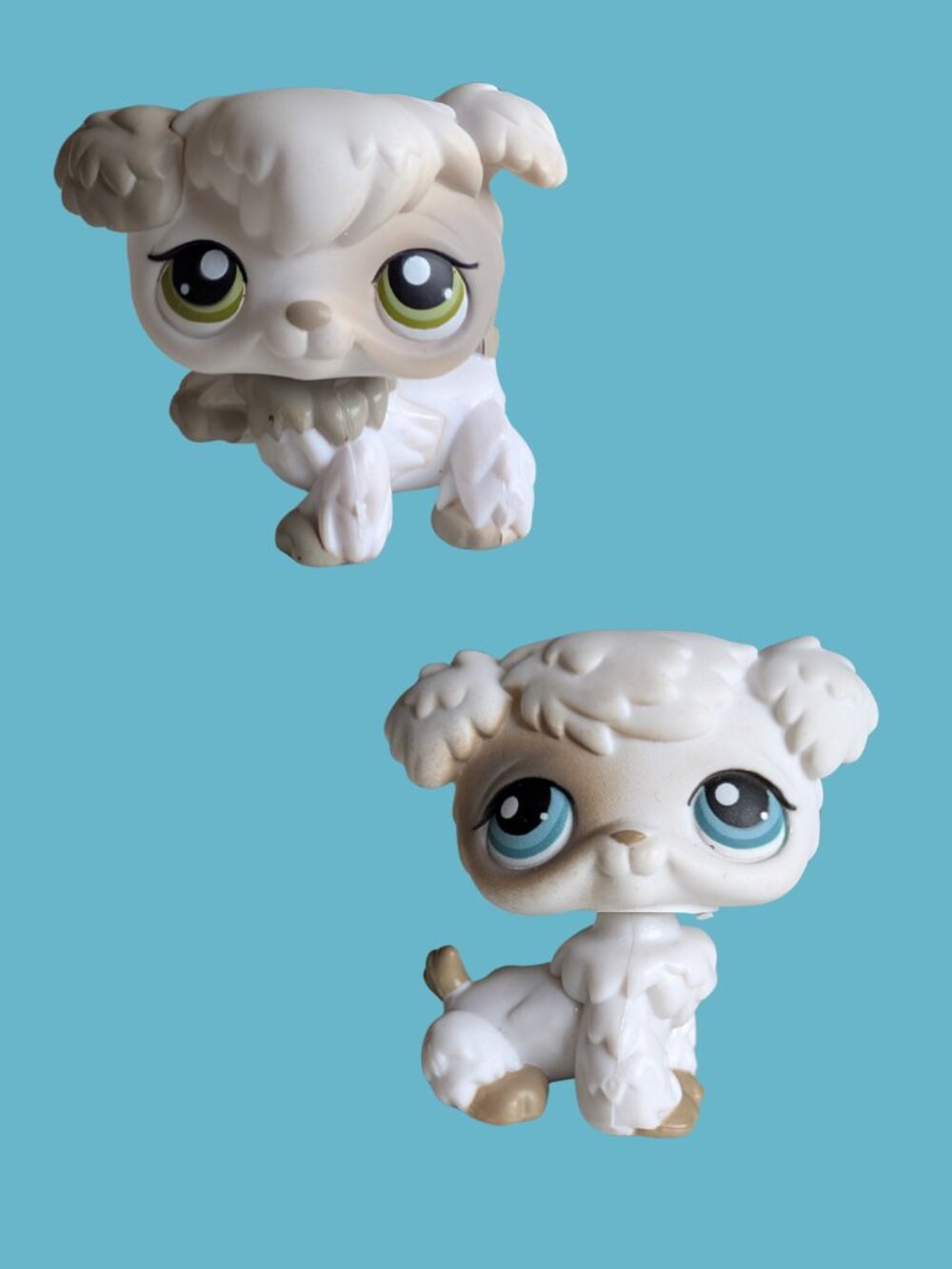 Littlest Pet Shop G2 Poodle Twins #203 & #204 Dog Days Pet Pairs 2006